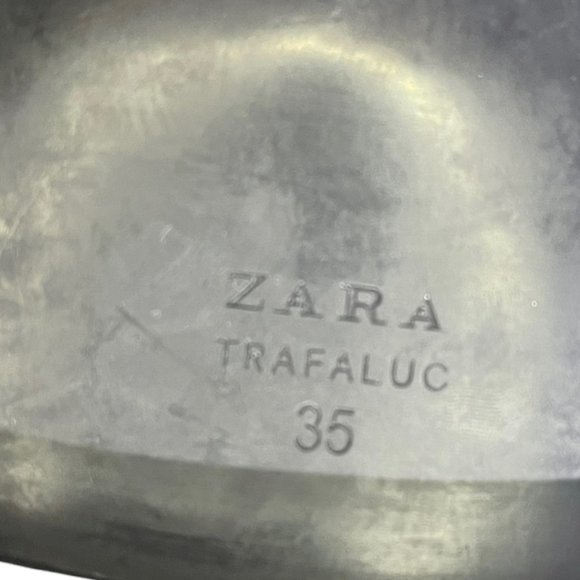 Zara Trafaluc Pearl Strap Lace Up Faux Leather Combat Ankle Boots Black … - Picture 11 of 14